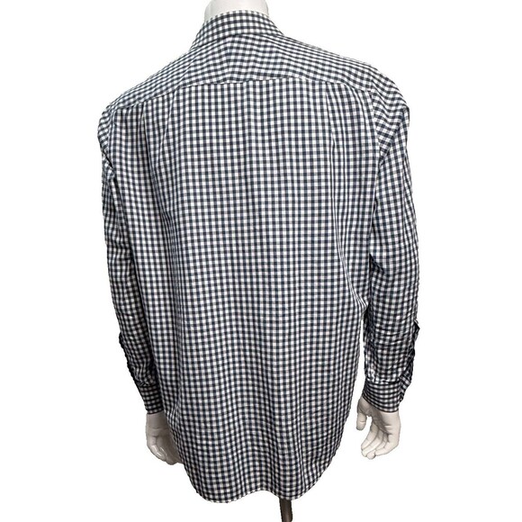 Trumaker Blue Checked Dress Shirt 16 Preppy Bespoke Button Up Long Sleeve Office - Picture 2 of 10